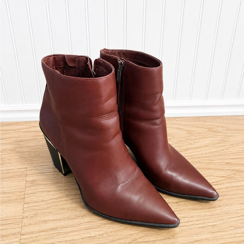 Circus by Sam Edelman Pointed Toe Ankle Boots in Burgundy